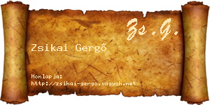 Zsikai Gergő névjegykártya